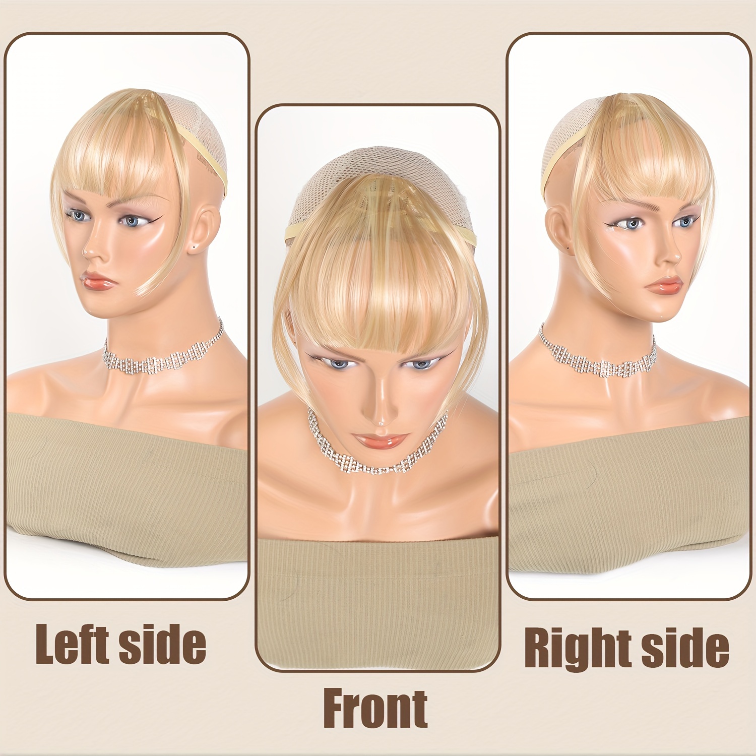 womens synthetic straight hair clip in air bangs light invisible hairpiece with   heat resistant wig accessory   and suitable for   collection details 16