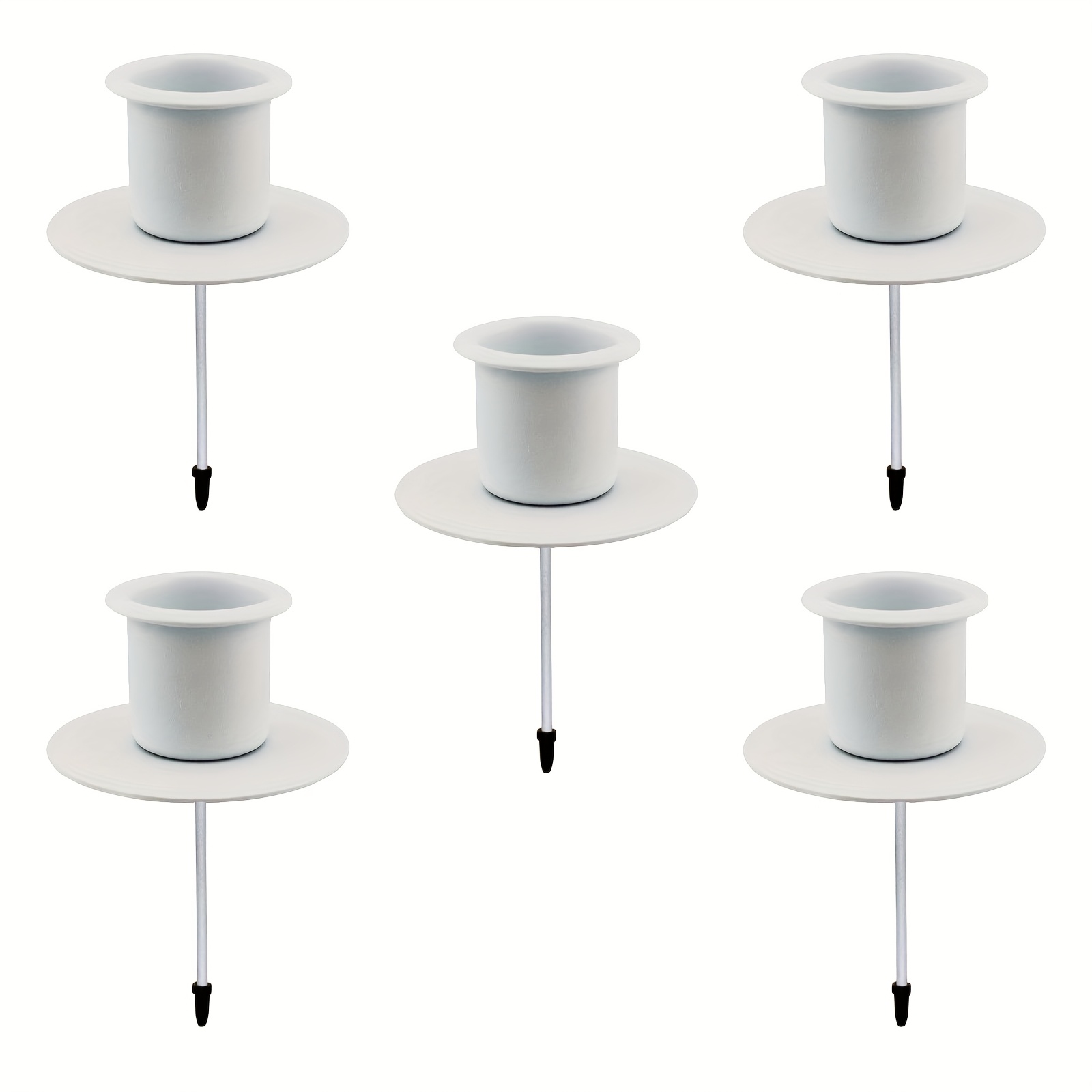 TEMU 5 Metal Cone Candles And Table Candle Holders, Black Candle Holders, Advent Candle Holders, Candle Holders, Metal Dining Table Candle Holders,