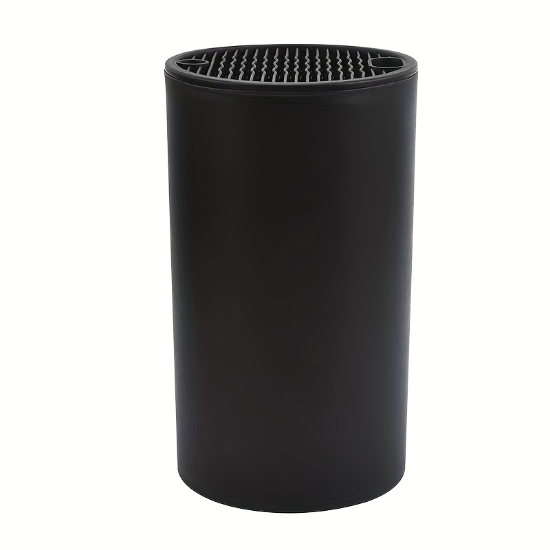 Block Without Knives Black Block Empty Removable Round Block Holder With Drain Design Unequipped Blocks Storage Holder Suitable For All Kitchen Knives