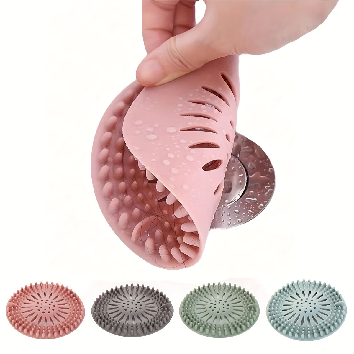 

1pc Silicone Hair For Shower & Sink Drains - Flexible, Easy-to-clean Drain Filter Cover, Ideal For , Prevents Clogs, Drain Hair