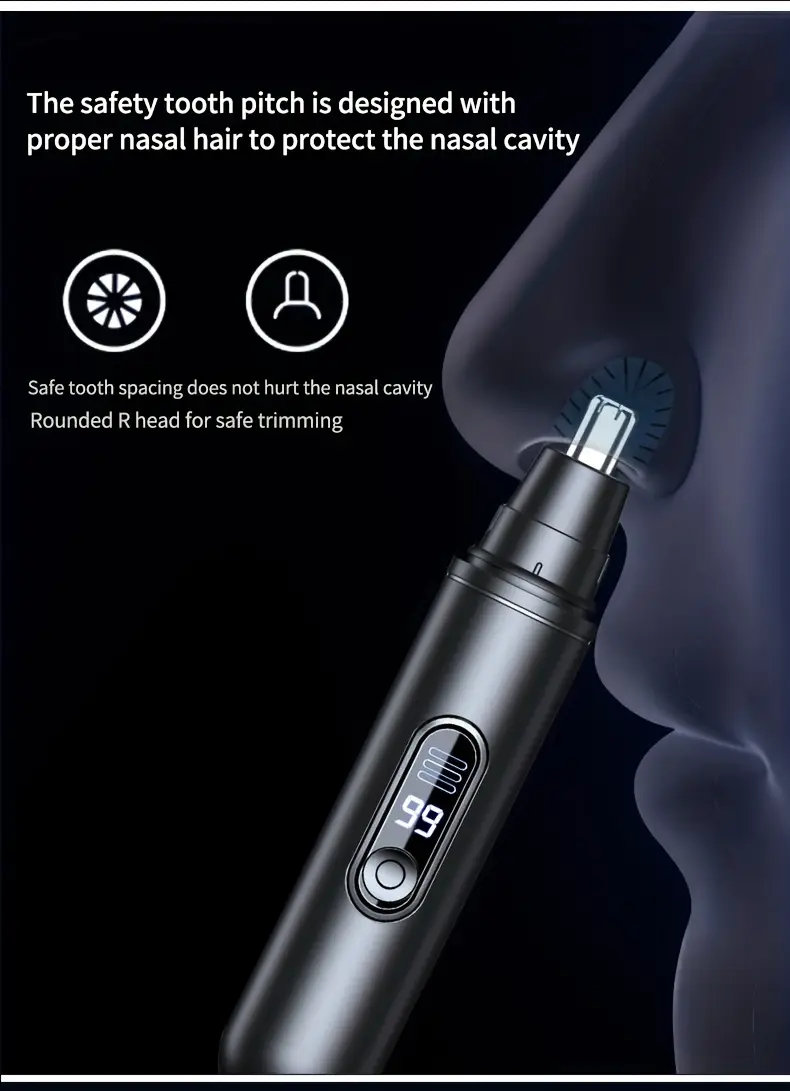 rechargeable electric nose hair trimmer for men women   quiet with led display     grooming and gift ideas birthday holidays Product details 5