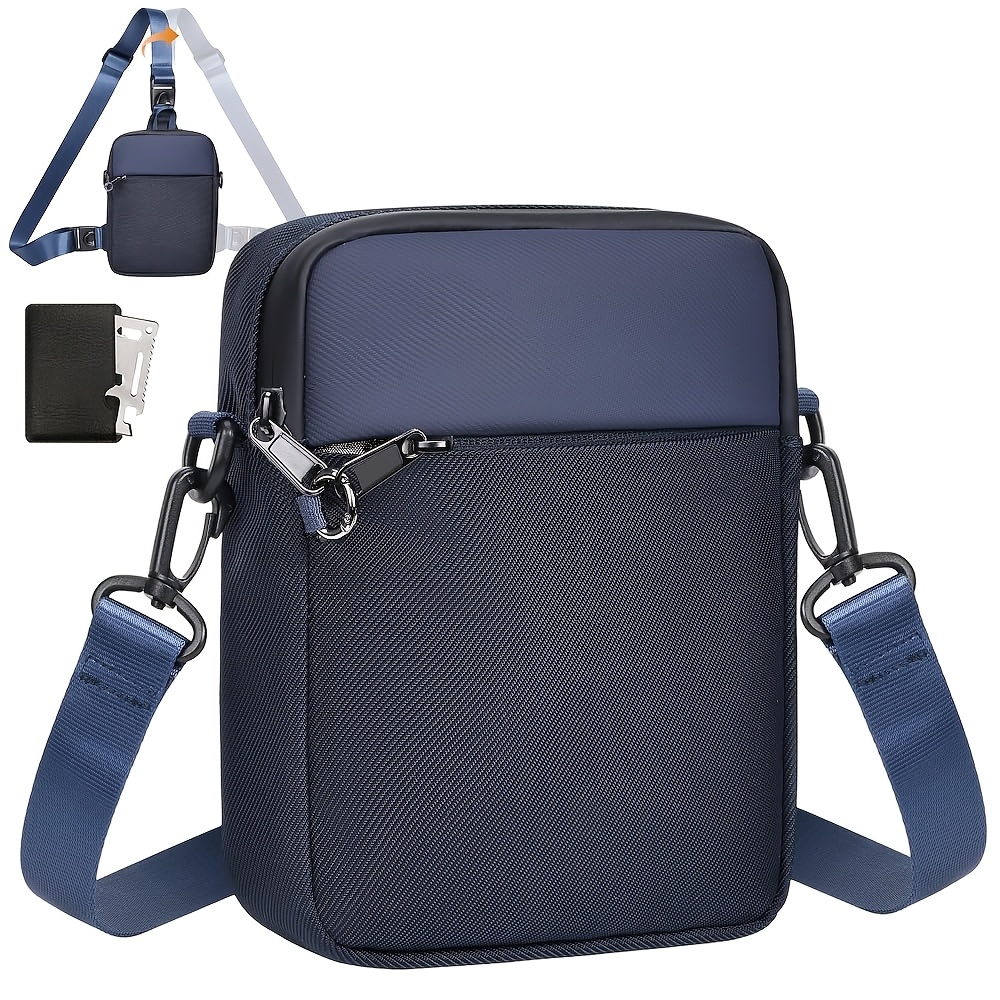 Eshow Crossbody Bag For Men And Women, Anti-theft Breast Bag, Small Crossbody Bag, With Rfid Protective Bag And Security Zipper, Suitable For Outdoor Travel, Black