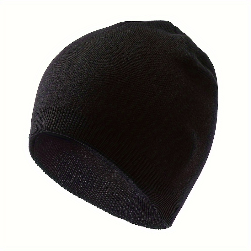 

Lightweight Knit Beanie - Soft Black Acrylic Ribbed Skull Cap, Stretchy & Hat For Men And Women, Hand-washable, No , Fall & Winter, Cold Weather Gear|brimless Skull Cap|lightweight Cap