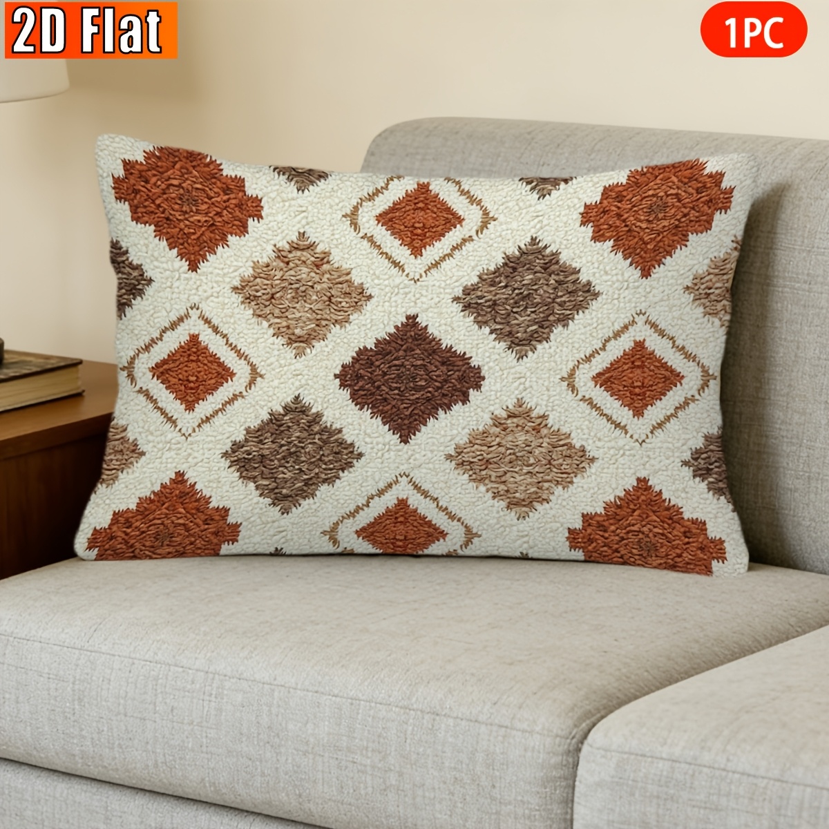 TEMU de cojín decorativa temática, 1 pieza, 2D, , regalo de Halloween, adecuada para dormitorio, , sin relleno de almohada, decoración para el hogar,