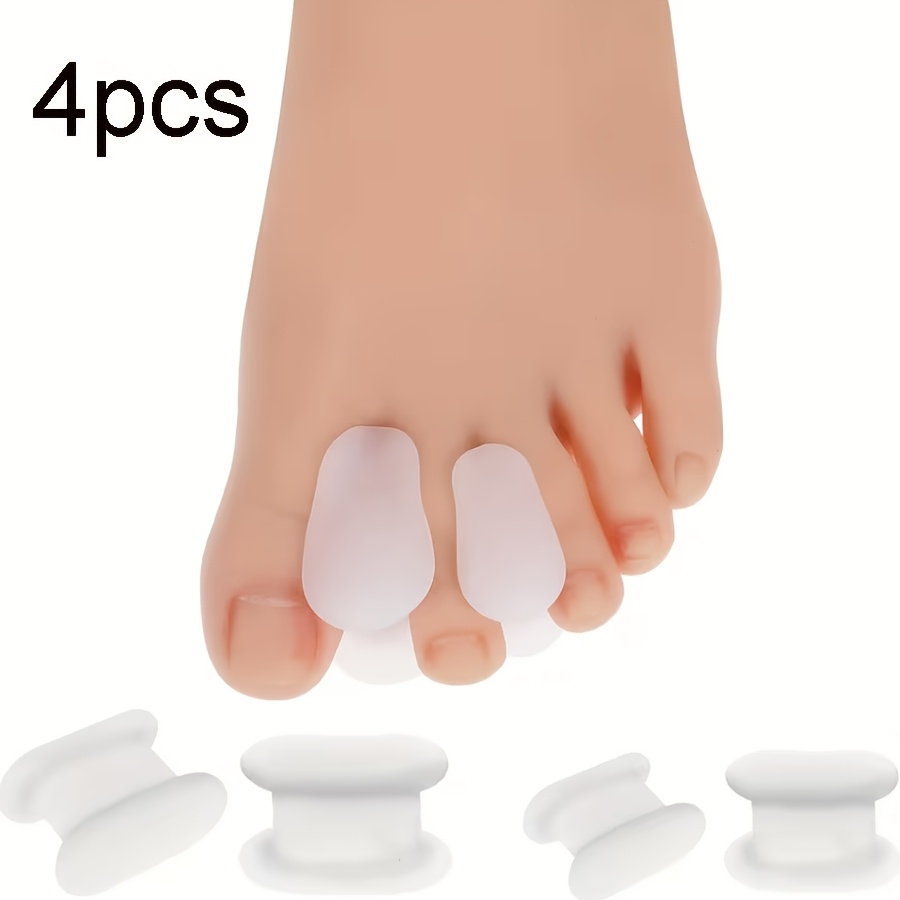 TEMU 4pcs Set, Silicone Toe Separators - Soft Toe Spacers To Prevent Friction And Compression, Comfortable Support, Daily Foot Care Additions, Unisex