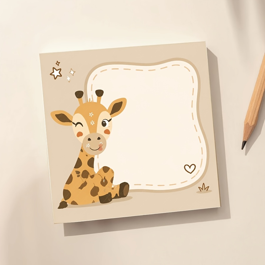 TEMU Bloc-notes Kawaii avec Motif de Qui Cligne de l'Œil - Papier à Notes Carré Animaux Adapté pour l'École, , , Cadeau de Décoration de Bureau, Bloc