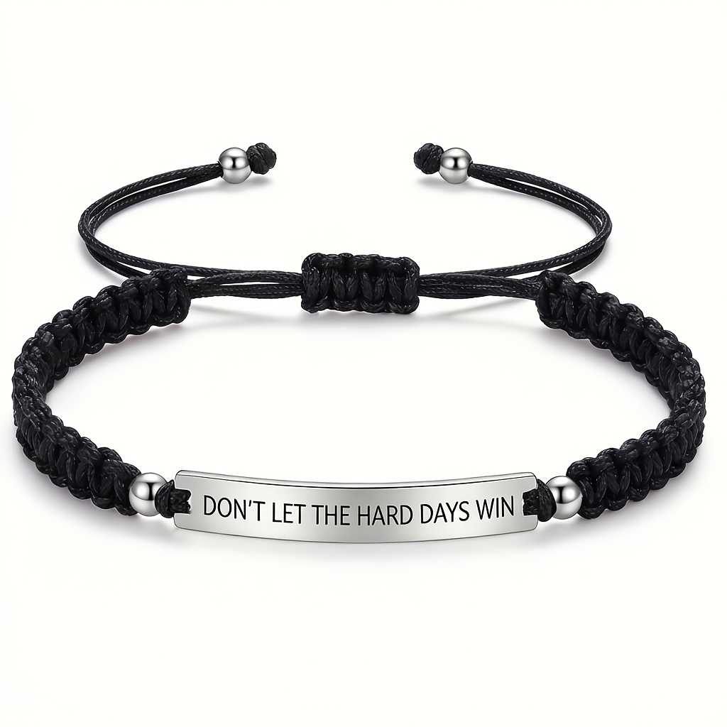 TEMU Bracelet Inspirant pour Femme et Homme, Bracelet de Poignet Réglable en Corde Tressée à , Bijou Minimaliste, Cadeaux de Foi pour , le Meilleur