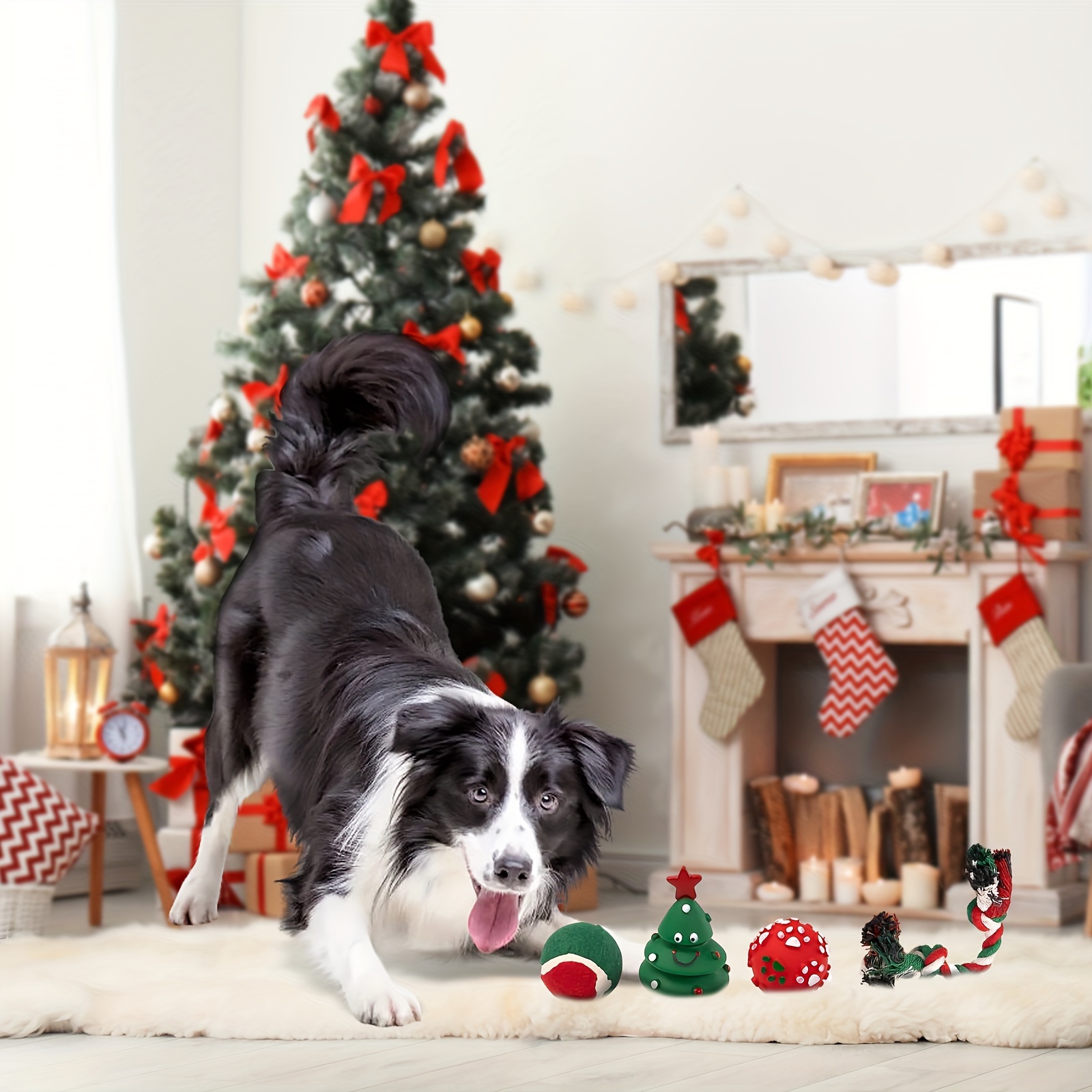 4pcs christmas dog chew toys set durable pet Temu Canada