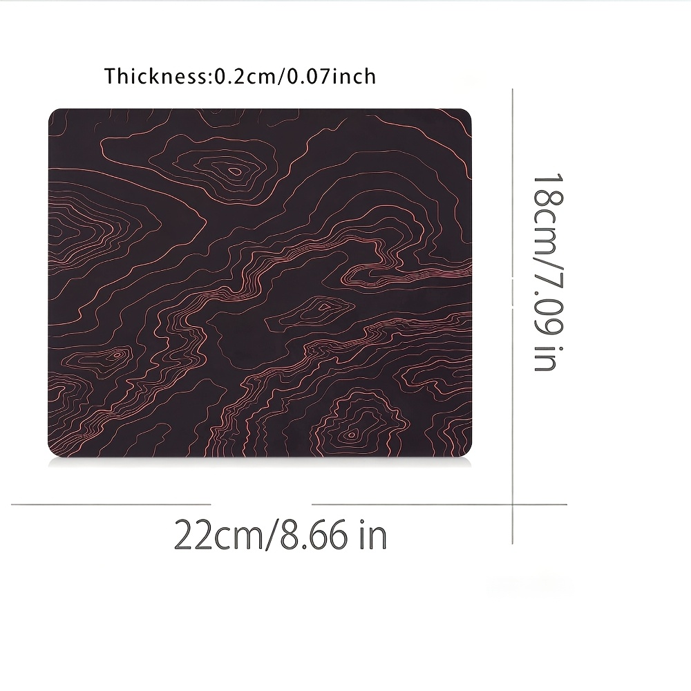 TEMU Non-slip Thick Mouse Pad Compatible For Pc/laptop Desk Mat With Dark Pink Base & Abstract Line Art, Non-slip Base Suitable For Computer,