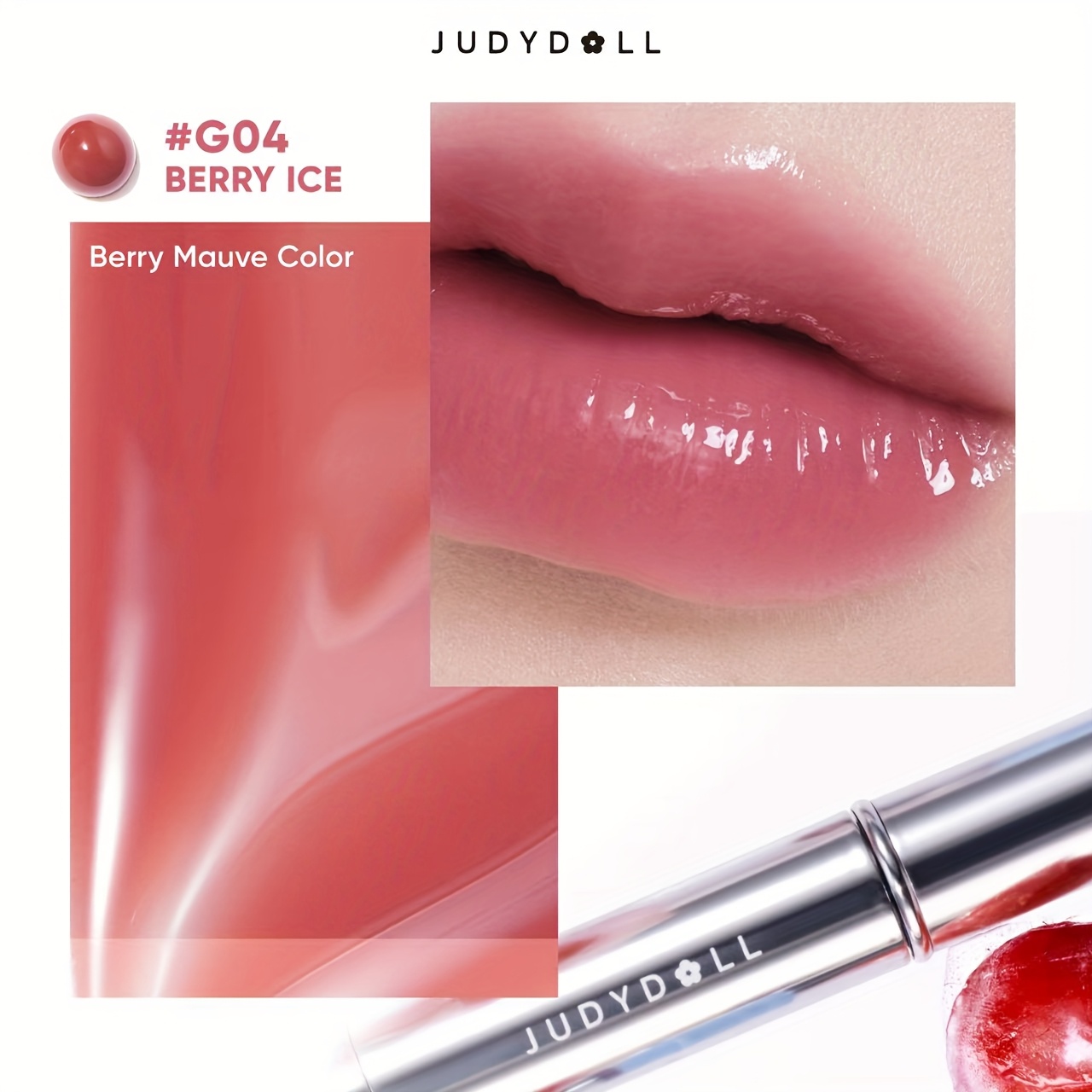 TEMU Judydoll Lip Glaze- Watery Lip Gloss, Ice Stamp Glossy Lip , Lip Gloss, Hydration Lip Care, Self-use, Portable, Beginner, Beach, Travel, Korean