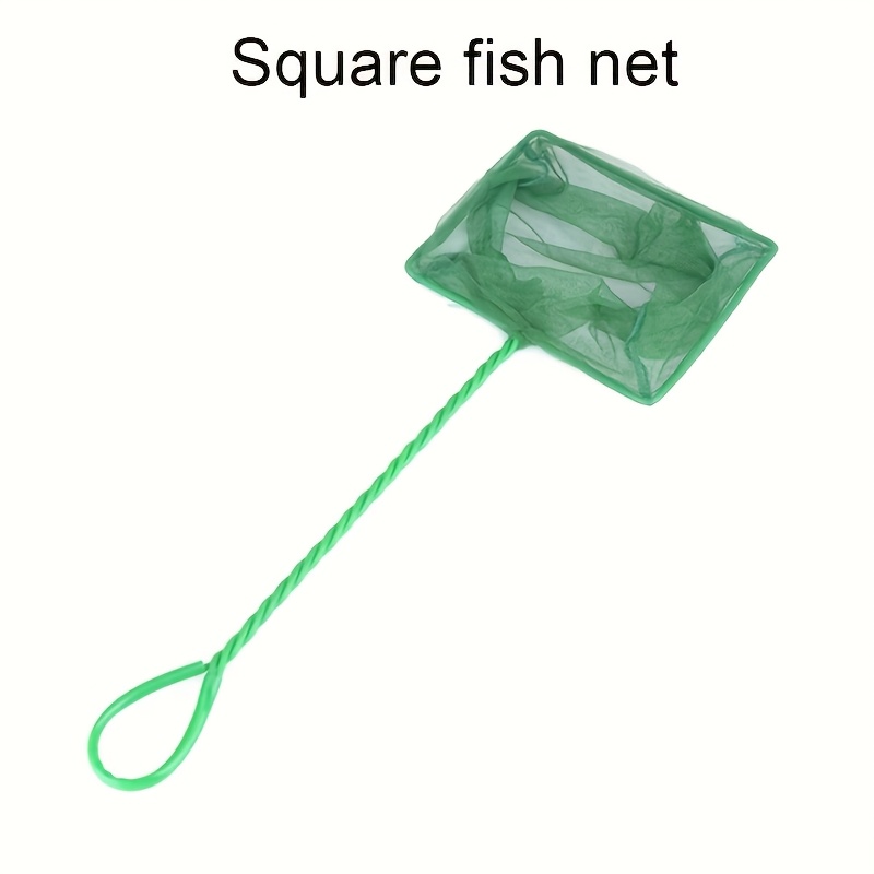 

1pc Eva Square Aquarium Fish Net With Green Plastic Handle, Fine Mesh, 9.85" - Ideal For Fish Tanks, Catching & Shrimp, Aquarium Accessories