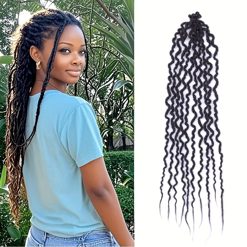 Lounoke 24 Inch Double Ended Dreadlock Extensions Sets, 20 Strands 3 In 1 Mixed - Foto 8