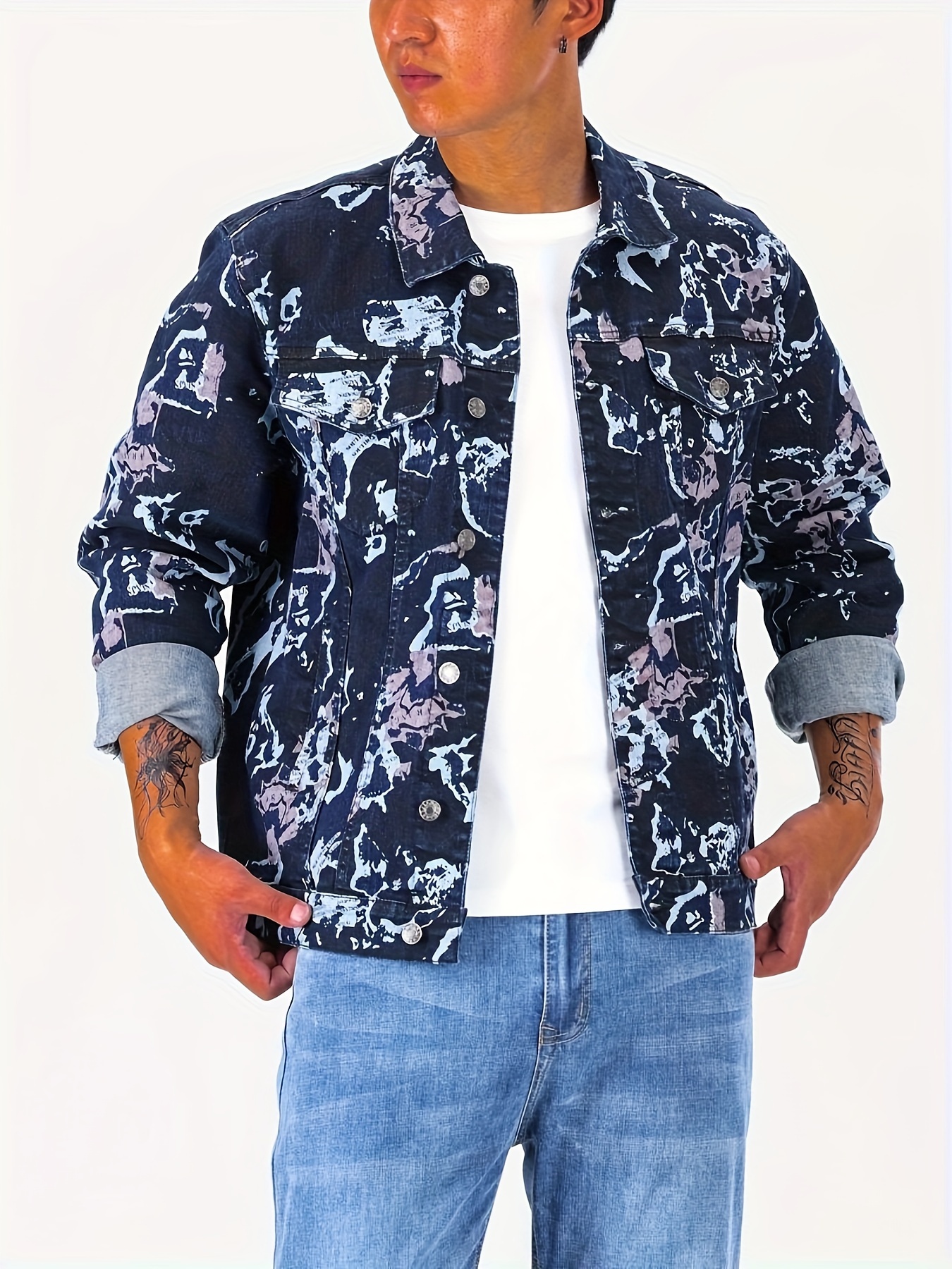 herren fit vintage denim jacke strapazierfähige Temu Germany