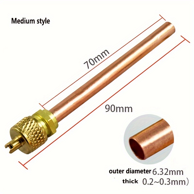   copper thickened refrigerator one way valve needle valve   filling nozzle freezer welding filling nozzle repair parts details 6