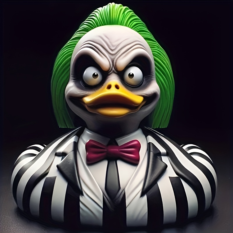 

Room Decor 1pc Horror Movie Character Parody Resin Duck Statue, Collectible Ornament, Craft Decoration, Unique Desk Accent