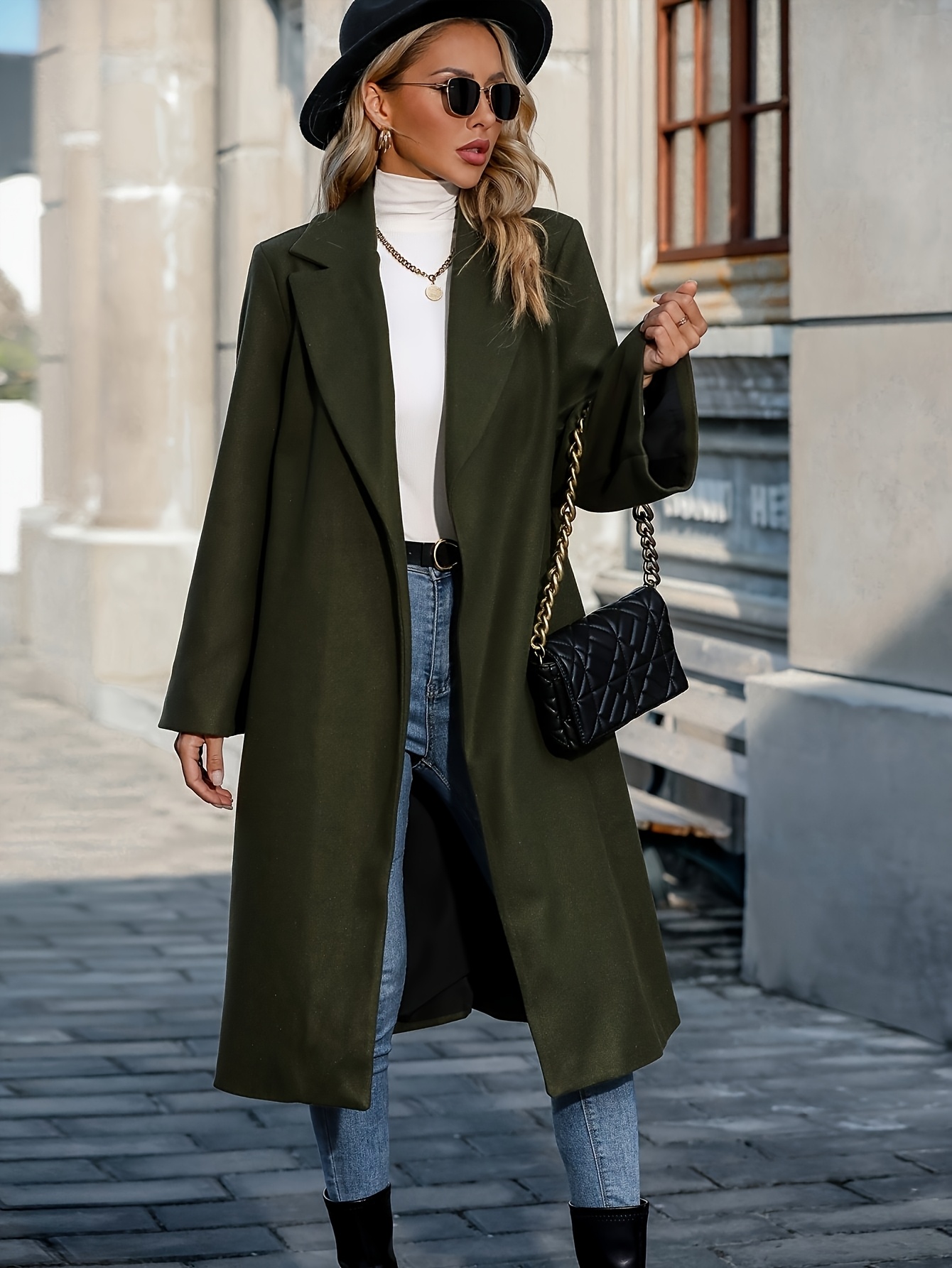 asymmetrical dress casual NATHGAM Women's Flowy Tie Waist Dresses V Neck Long Sleeve Midi Shirt Solid Ruffle Hem Midi Dress Army Green : Clothing, Shoes & Jewelry Line Style Fabric lx-WDRS575 Color:Pale Turquoise Jovani 42970 Dress Black/White