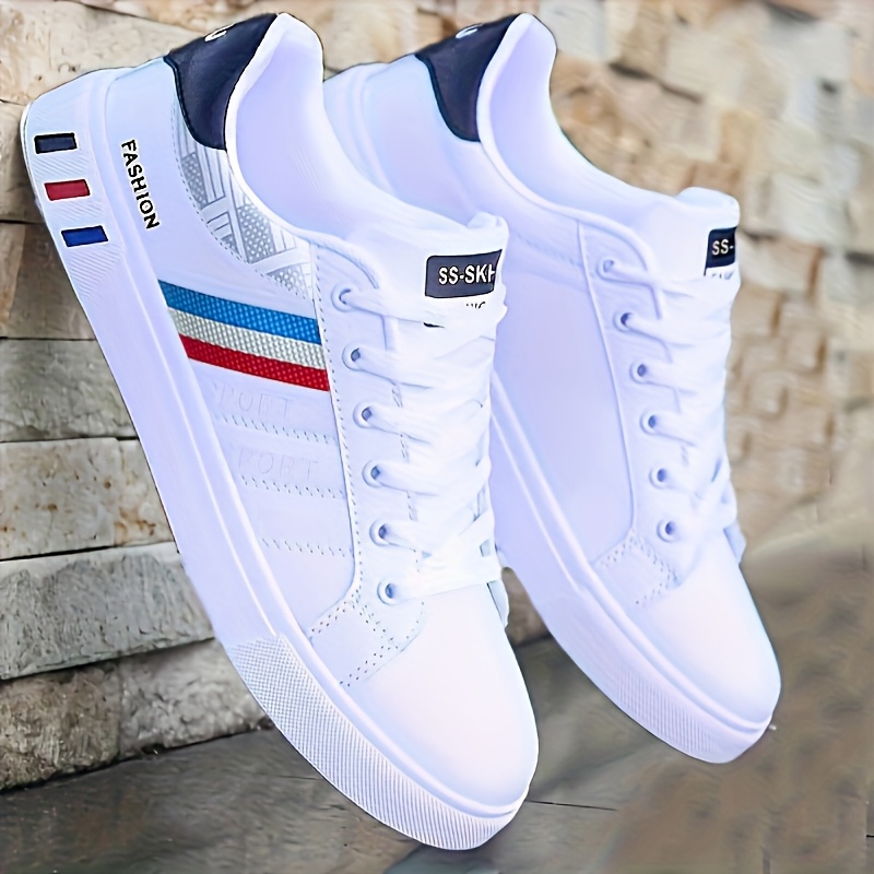 1 Pair MAINALUN Men'S & Women'S Low-Top Skate Sneakers - Lightweight Soft Sole Casual Shoes with Breathable Fabric Lining, Durable PVC Outsole for Gym, Outdoor, Daily Wear - All-Season Versatile Sneakers in 4 Colors, Skate Shoes, Gym Footwear, Stylish Lowtops, Fabric Lined Interior