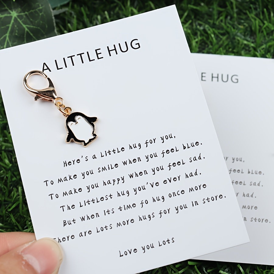 

1pc\2pcs Cartoon Penguin Keychain: Pocket Animal Hug, Cute Animal Key Ring, Support Gift, Friend Family Teacher Gift, Hug Gift, Hug Token, Party Gift