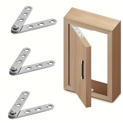 6pcs 360 degree rotating concealed hinges heavy duty metal door pivot hinges for cabinets drawers windows with embedded and