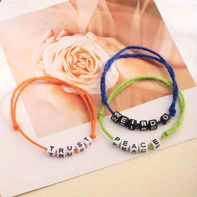 Customizable Bohemian Style Adjustable Hand Chain Bracelet with Name Beads