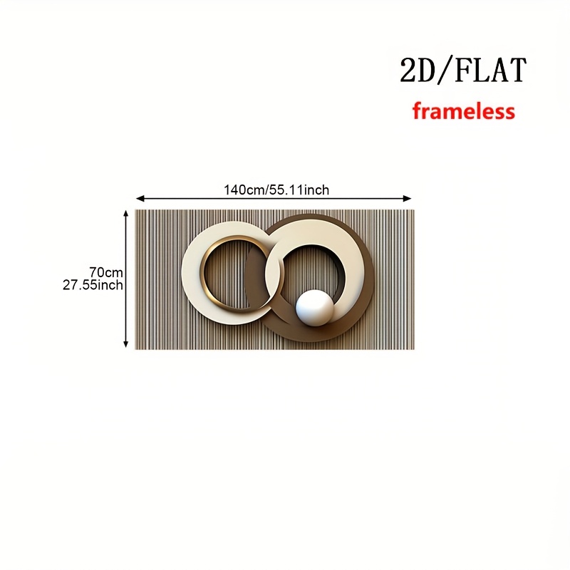 TEMU 2d Flat, 2d Flat 1pc Frameless Modern Large Wall Art Canvas Print - Minimalist Abstract Poster Decorative Painting, In Neutral Tones, Suitable