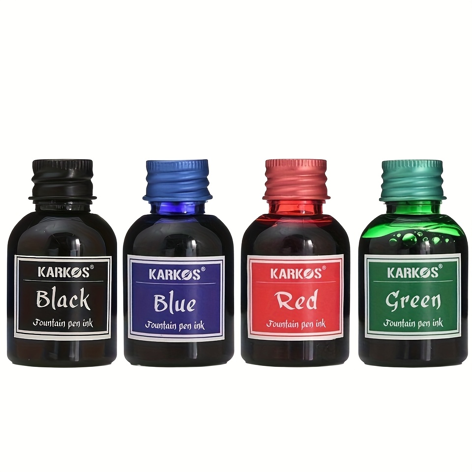 Image of 4-pack 30ml Quick-drying Fountain Pen Ink Gift Set - 10 For All Pens | Perfect For Halloween & Christmas Gifting | Calligraphy, Journals, Art | Travel-friendly For Students, Enthusiasts