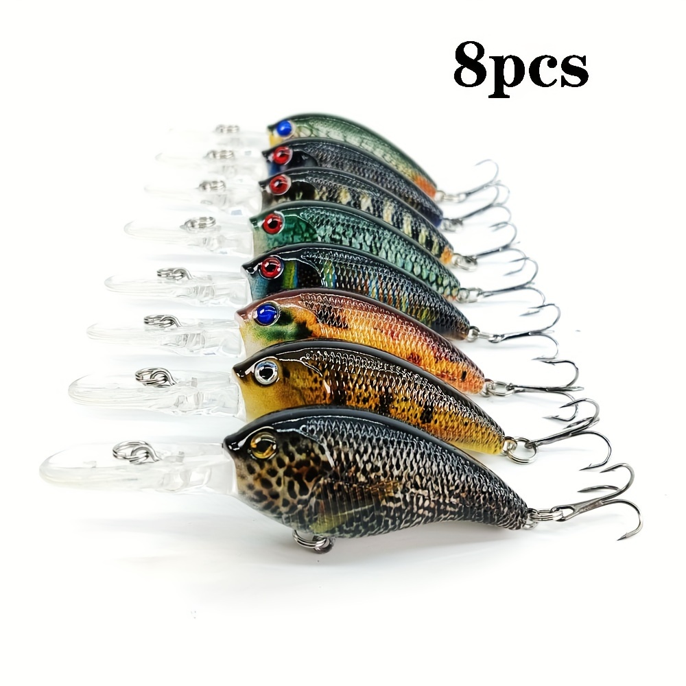 

Crankbait Lures Set Of 8 - 8.8cm, 10.5g, Mixed , Abs For Bass, - Jerkbait Swimbait