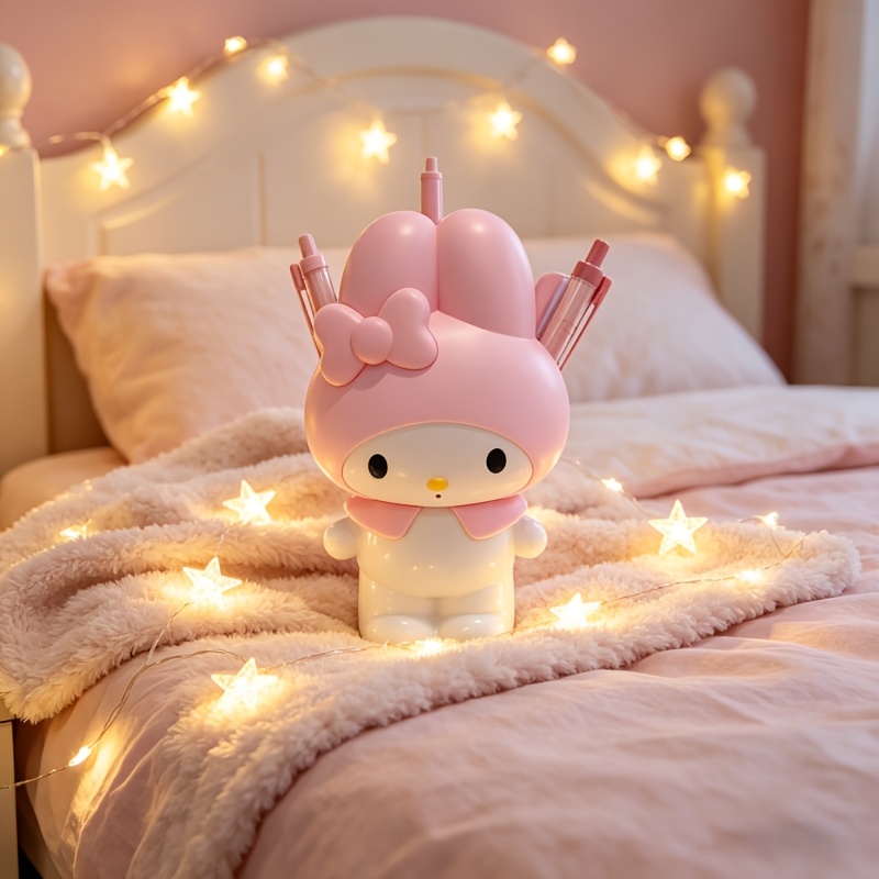 Image of My Melody Pen Holder, Multi-functional Cartoon Desktop Organizer For Stationery, Makeup Brush Storage Jar, Large Capacity Desktop Storage Box, Stylish Desktop Decoration, Perfect Gift For