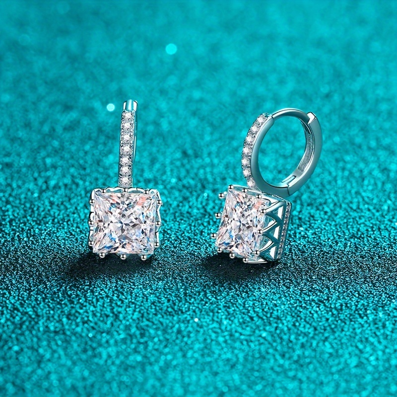 a pair of 2 carat moissanite earrings hypoallergenic 925 sterling silvery moissanite earrings elegant and   925 sterling silvery womens earrings valentines day gift christmas gift mothers day gift Product details 4