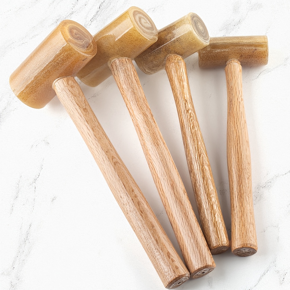 Hobbyworker Jewelry Rawhide Mallet, Jewelry Rawhide Hammer with Wooden Handle, 4/6/9/11 Ounce Available, Leather Craft Tools