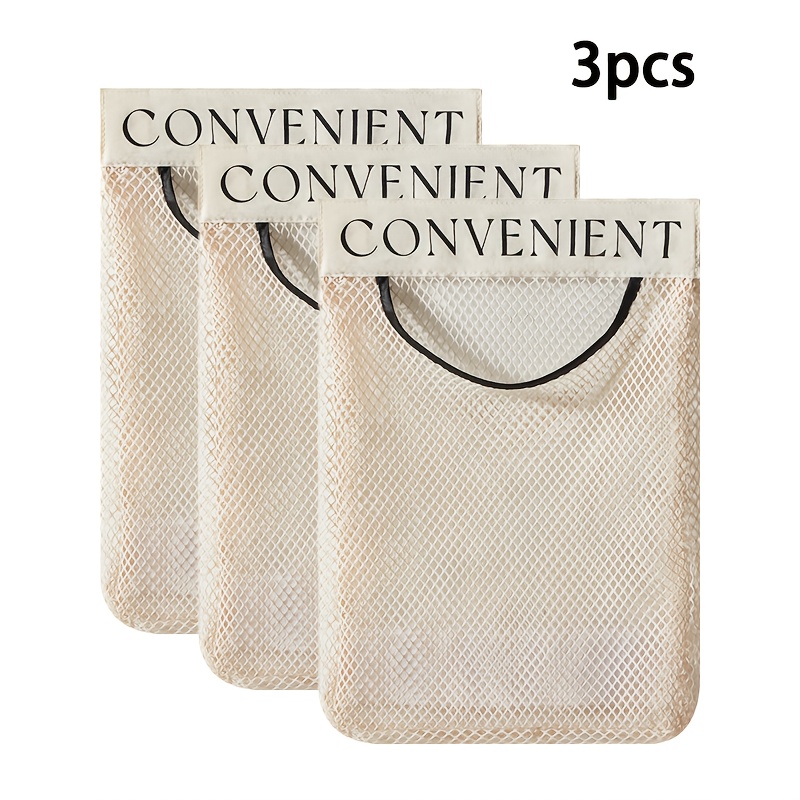 Temu [3Pcs Wall-Mounted Garbage Bag Storage Rack] Large-Capacity Grid Storage Rack For Kitchen And Bathroom Plastic Bag Dispenser | Label-image