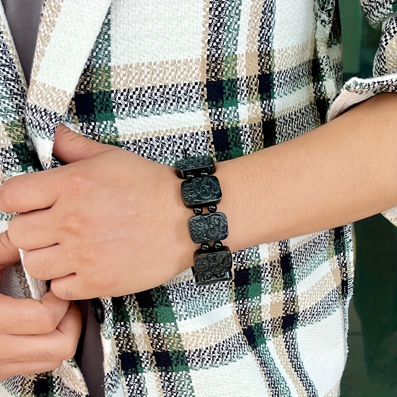 Green Stone Dragon Hand Bracelet for Men