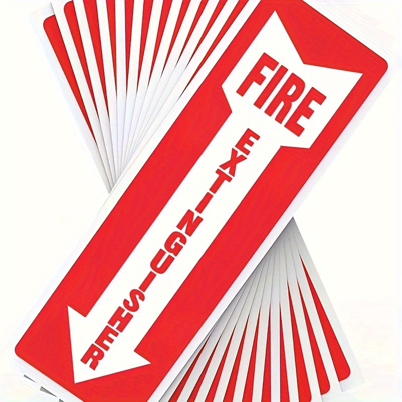 

5pcs/pack Company, Factory Firefighter Indicator, Vinyl Fire Safety Fire Extinguisher Sign Self-adhesive Reminder Fire Sticker Red 20*6.6cm