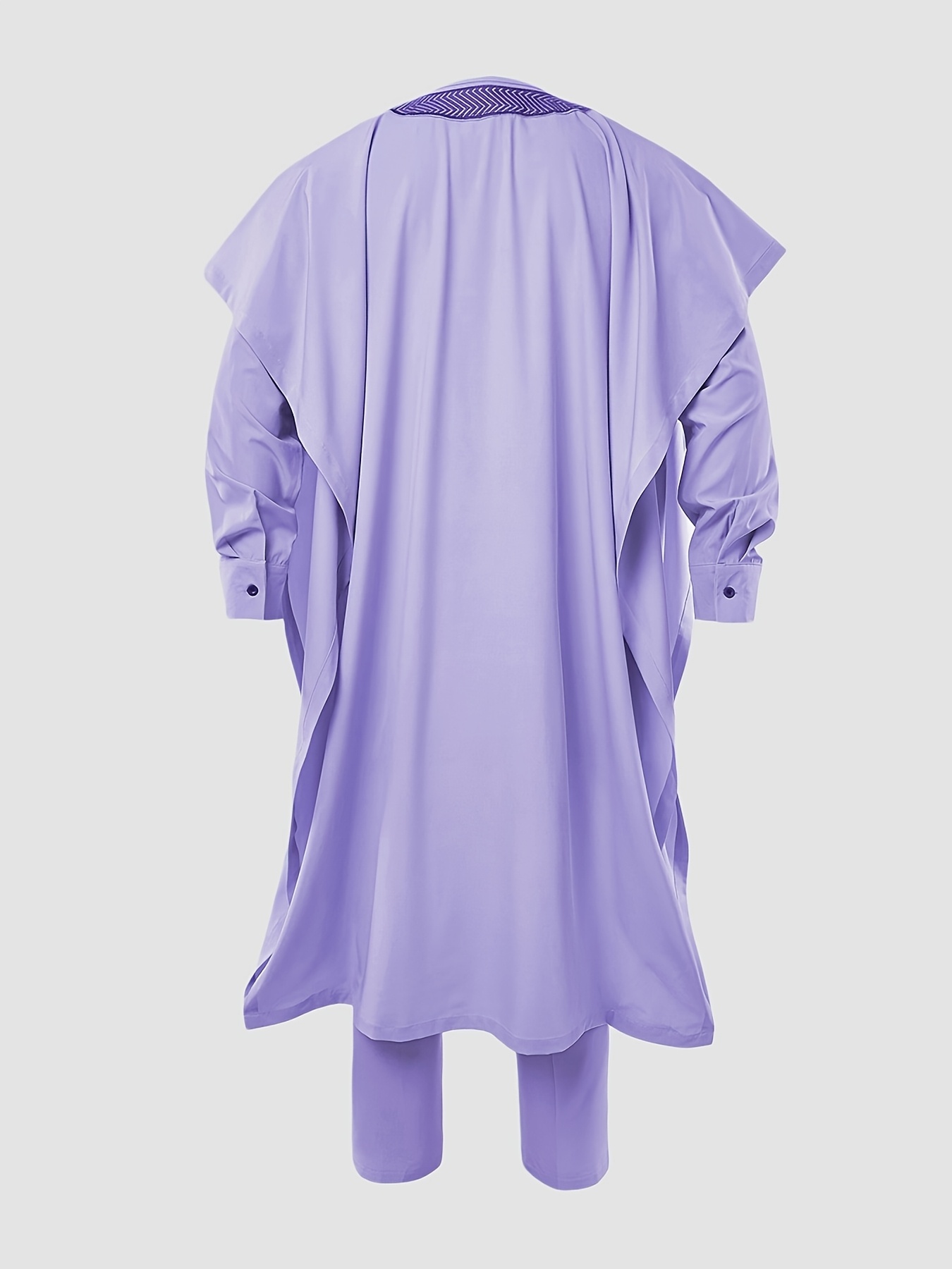 Men'S Three-Piece Agbada Set Featuring Embroidery, Pockets, And a Loose, Flowing Silhouette; Includes a Robe, Shirt, And Drawstring Elastic Waist Long Pants, Suitable for Everyday Events Like Cocktails, Weddings, Parties, Banquets, Birthdays