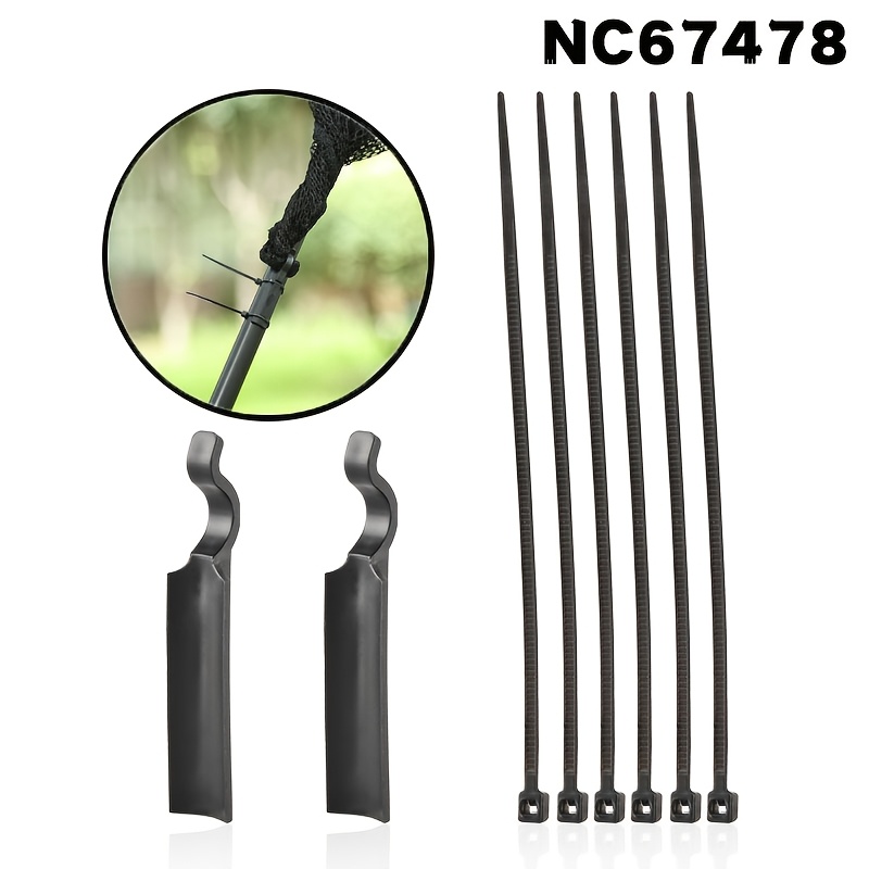 TEMU Coonor Fixing , Heavy Fixing Clip With 2pcs Hooks And 6pcs Straps - Abs Material, Black, Easy Organization Of Your , Durable And User-friendly