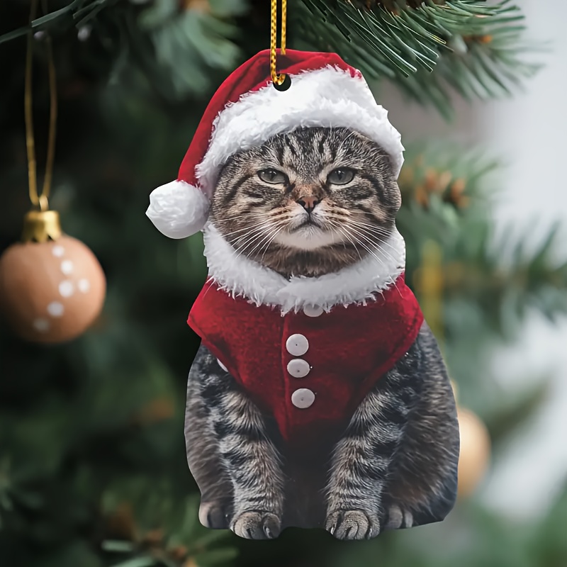 

Cat Hat Christmas Ornament, - Decoration, Multipurpose Hanging Decor, Non-electric, English For , Car, ,