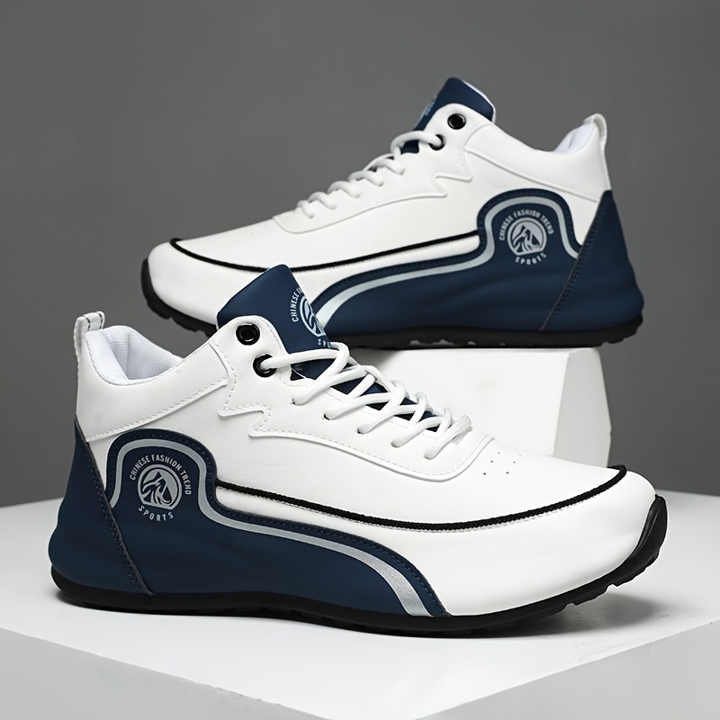 Men's Mid-Top Sneakers Upper & Sole Lace-Up Sneakers - Neutral Suitable for All- Comfortable Walking, Casual Wear, Gym Training, Cushioned Sole for Urban Commuting and Design