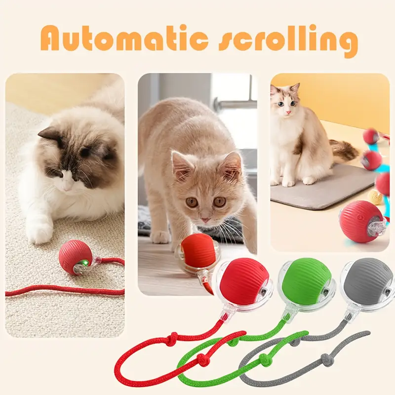 Pelota Interactiva Para Perros Smart Interactive Cat Ball Toy - Automatic Rolling Pet Toy With Tail For Cats & Dogs Automatic Moving Cat Toy With Tail