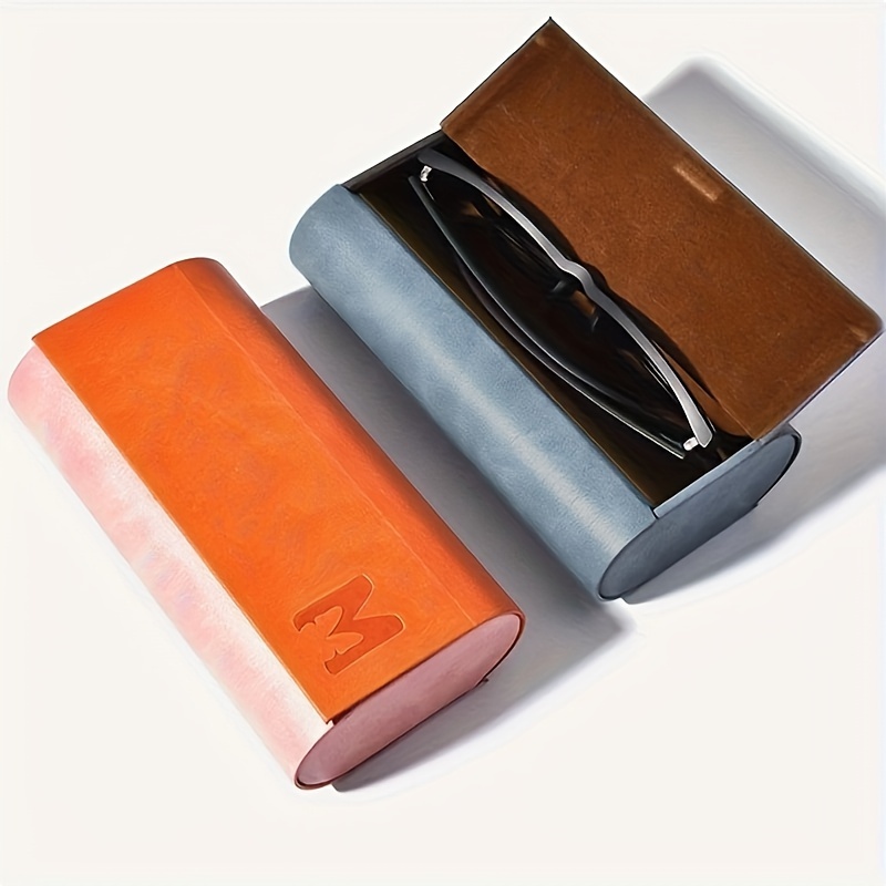 

[customer ] Chic Dual-layer Glasses Case - Portable & Eyeglass Holder, -resistant Storage Box In Blue Or Orange