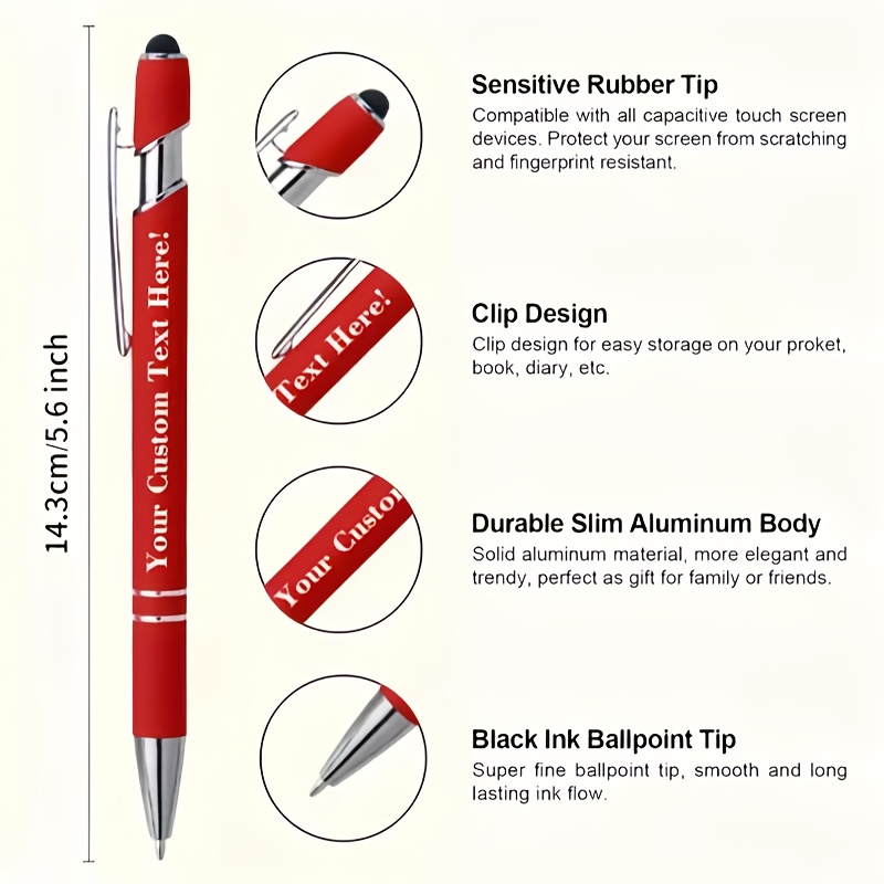 Custom Logo Metal Ballpoint Pens Set with Black Ink