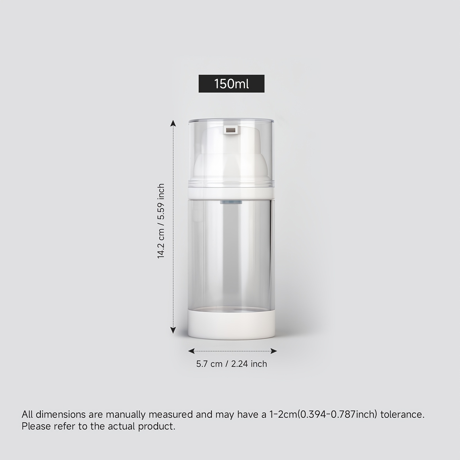 TEMU New As Material White Vacuum Press Bottle, Facial Cleanser Travel Bottle, Body Lotion Travel Bottle, 1pc