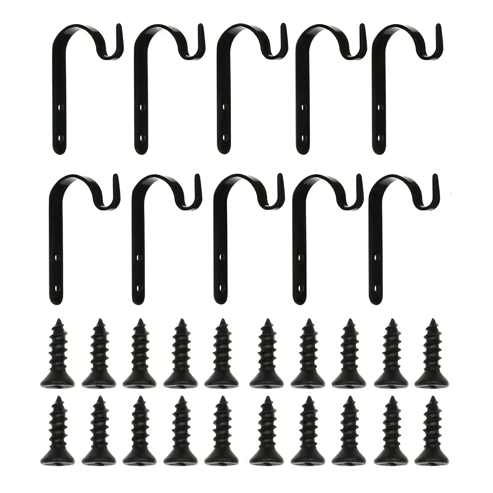 E-shop Set mit 10 Hängekorb-Haken, Eisen Wandhaken, gebogener Pflanzenhaken zum Aufhängen von Vogelfutterhäuschen, Laternen (2,8 * 1,6 Zoll)