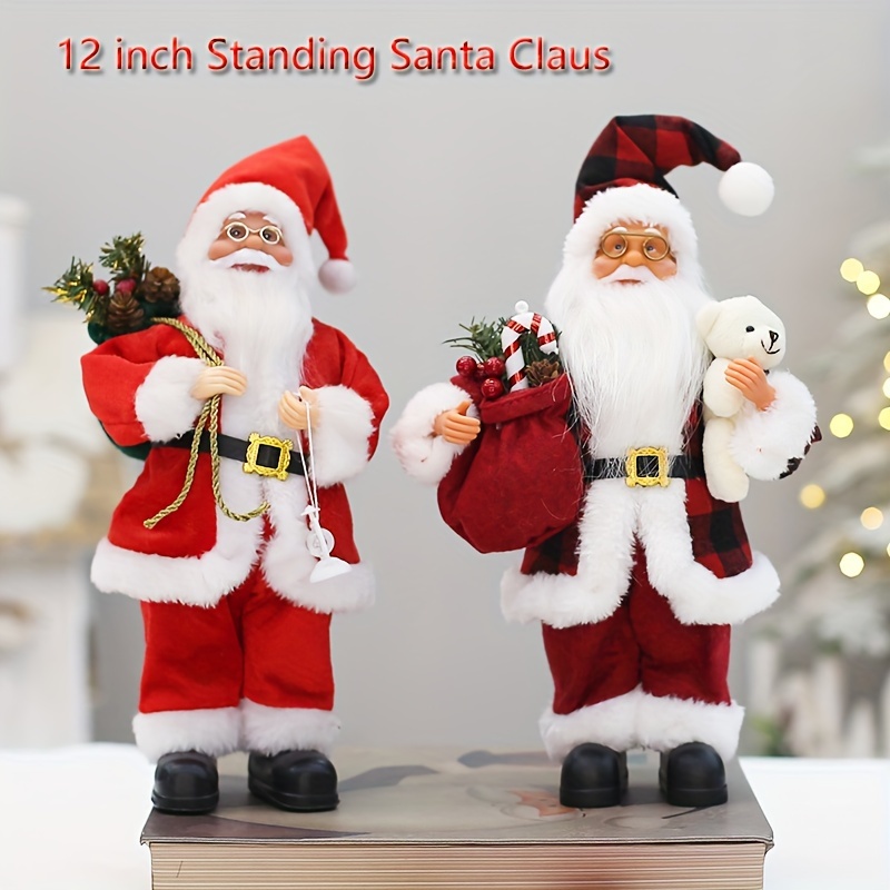 

12-inch Santa Claus Figurine - Classic Christmas & New Year's Decor For Home, Shopping Malls, And Hotels