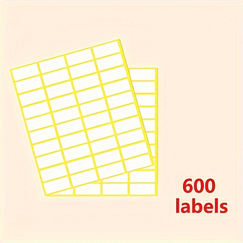 

600pcs Labels Stickers, Matte White, 1.5x 0.75 Inch Price Labels, Self-adhesive Sticker Labels - Office Label Stickers