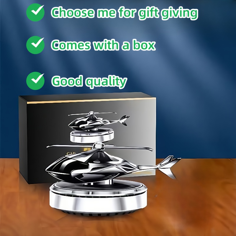 solar car air freshener creative airplane aromatherapy diffuser long lasting delicate fragrance car rotating design mens car fragrance ornament center console interior additions holiday gift with 2 scent pieces Product details 6