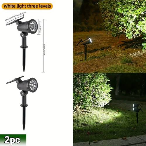 2pcs 9 led solar spot lights ip65 outdoor rgb solar landscape lights brightness adjustable for garden yard trees backyard driveway patio lawn decoration street lamp spotlight