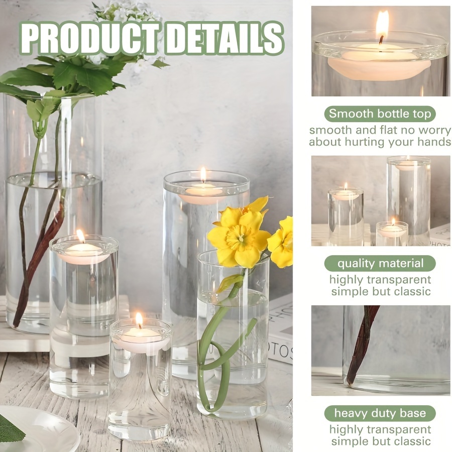 12 Portacandele In Vetro Trasparente Per Candele Coniche – Altezza 5,6 Cm, Spessi, Per Centrotavola, Matrimoni, Decorazioni