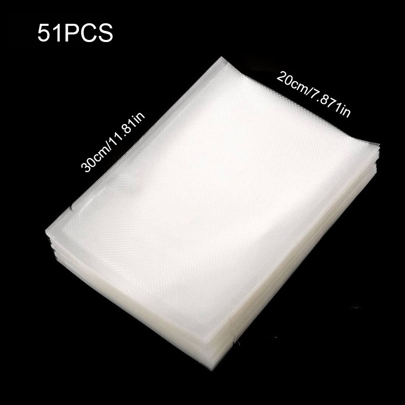 Image of 51pcs Food Vacuum Sealer Bags | Plastic Bags, No Electricity Needed