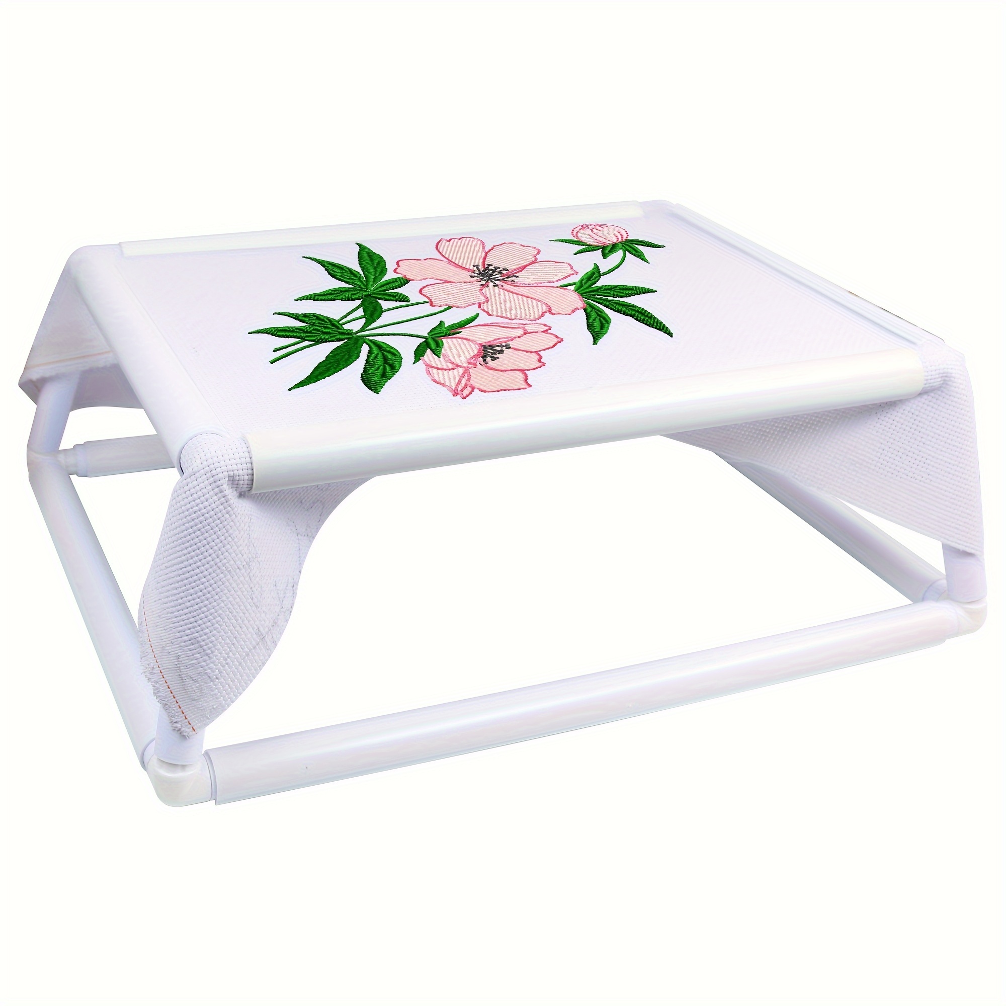 TEMU 1pc Pvc Embroidery Stand Double-layer Embroidery Bracket On Sides, Cross Stitch Frame - Effortless , Perfect Stitch Square, Durable Embroidery