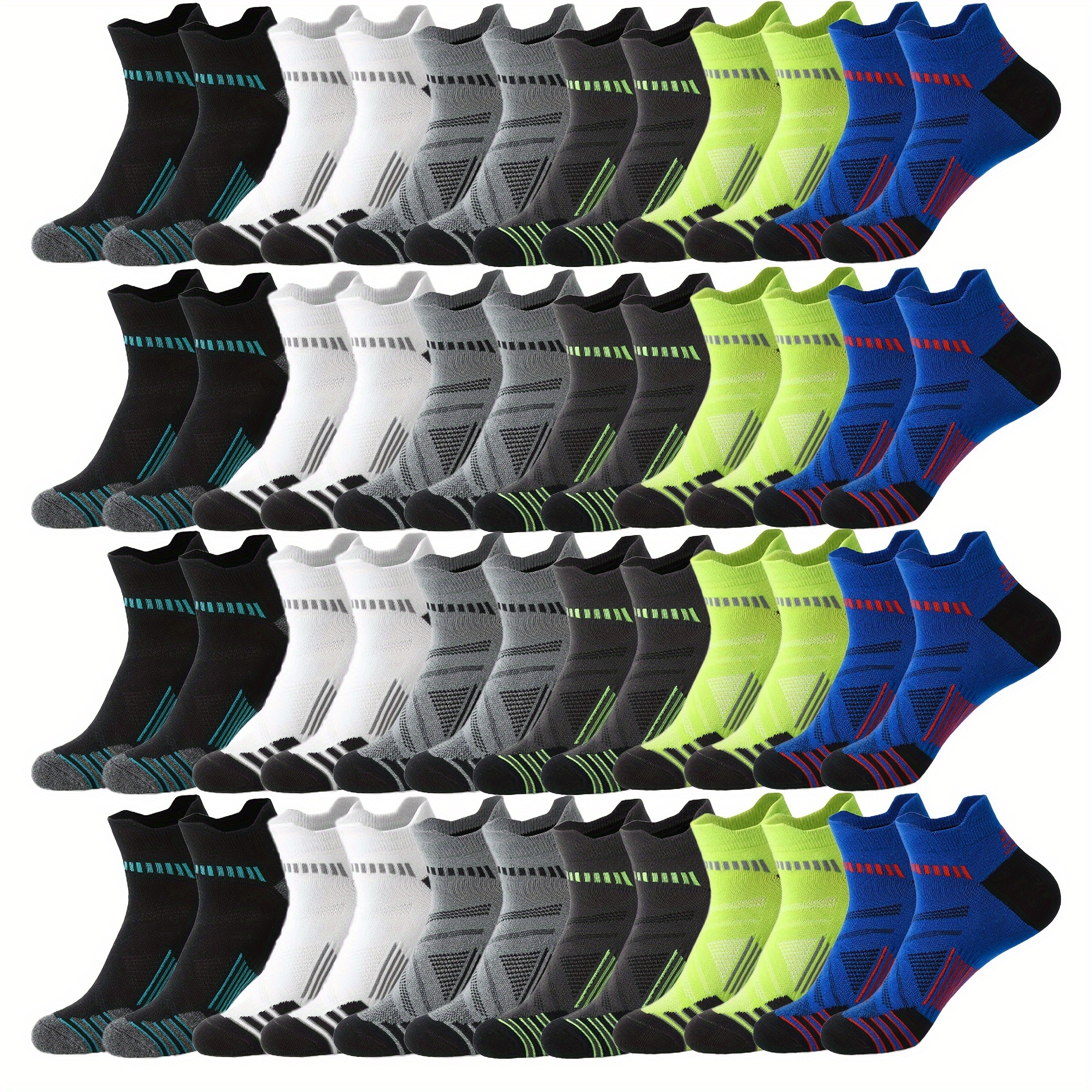 

24 Pairs Of Men's Sport Low-cut Socks, Comfy Breathable Sweat Absorption Socks For Daily And Outdoor Wearing